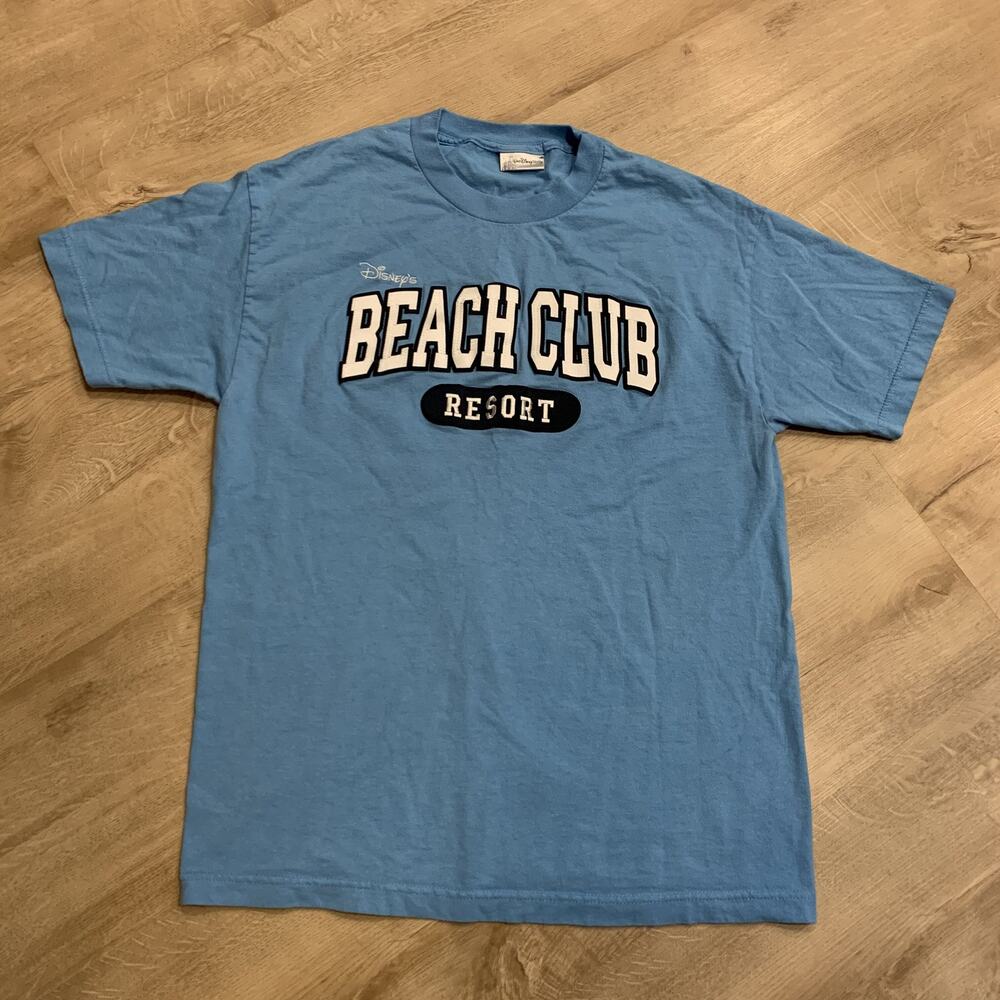 Vintage Y2K Walt Disney World Beach Club Resort Collegiate T-Shirt Men's Large L